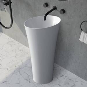 Раковина Abber Stein AS2509-H напольная, 50 см, белая матовая