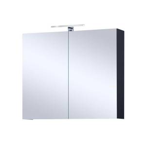 Зеркало-шкаф Orans 402380З с LED подсветкой, графитовый матовый, 80x57x14