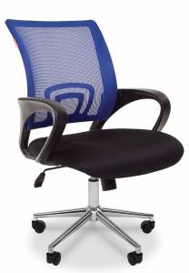 Кресло компьютерное Chairman 696 хром 00-07077472, 7077472 Синий/Хром