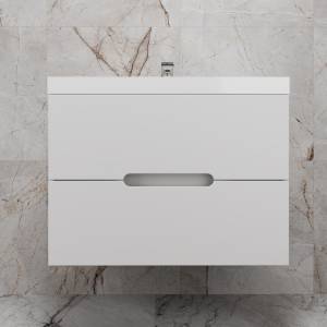 Тумба с раковиной Style Line Матис 80 подвесная, белая матовая, раковина белая, 57x80x45