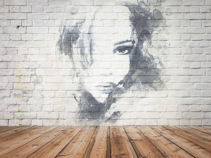 3D Фотообои Artegrafico «Портрет на стене» LOFT-005 песок