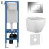 Комплект Iberica Blanca Bilbao Alto IB.001M.BLA.231.852 унитаз безободковый, белый, сиденье микролифт, клавиша смыва хром глянцевый