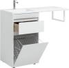 Тумба с раковиной Aquanet Токио 58 1 ящик, с бельевой корзиной фото 7
