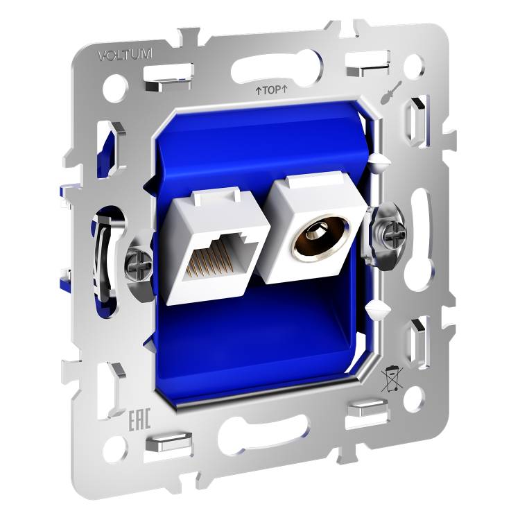 Механизм ТВ-розетки+Ethernet RJ45 Voltum S70 VLS0607M
