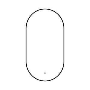 Зеркало Fixsen FX-3120B с LED подсветкой, черное, 50x120 см