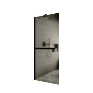 Душевая перегородка MaybahGlass MGD-728-6ш 79x195, стекло бронза матовая 8 мм, профиль черный