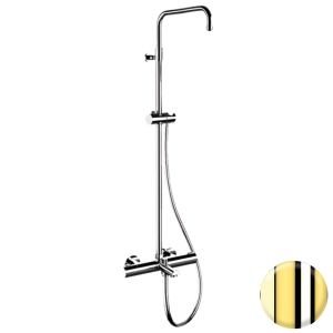 Душевая стойка Remer Elegance EQ34ASSDGP с термостатом, золото глянцевое