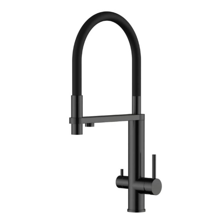 Смеситель для кухни Knotlor Infinity SS-15/BL с подключением фильтра, черный