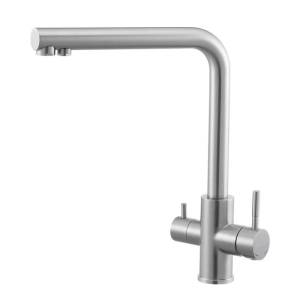 Смеситель для кухни Knotlor Streamline SS-08 с подключением фильтра, сатин