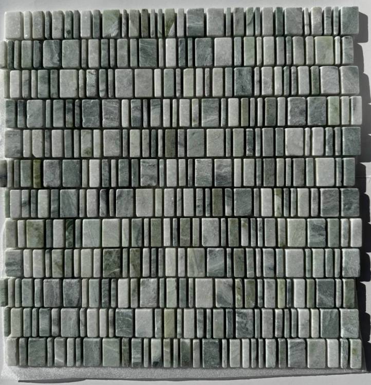 Мозаика Pixel Mosaic Мрамор PIX 316 Jet Green Матовая 30.7x31х6