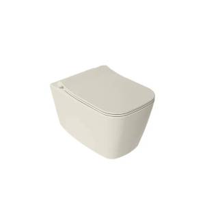 Унитаз подвесной Isvea VEA Cubo 10VA02001SV-2K безободковый, сиденье с микролифтом, слоновая кость матовый