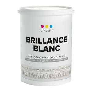 Краска для потолков и лепнины Vincent Brillance Blanc ослепительно белая глубокоматовая 0.9 л