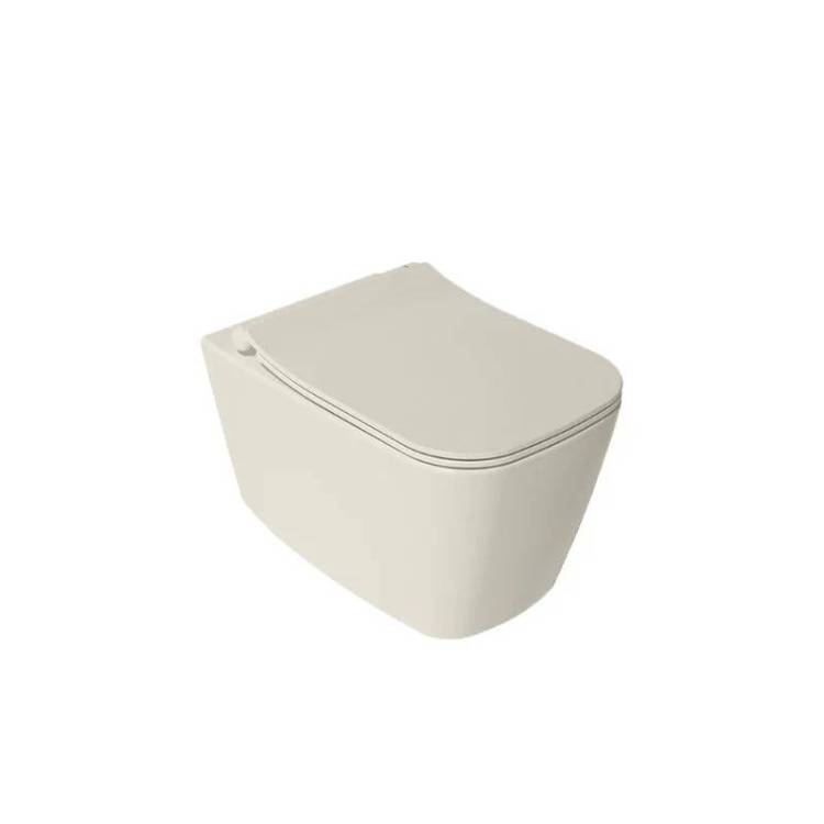 Унитаз подвесной Isvea VEA Cubo 10VA02001SV-2K безободковый, сиденье с микролифтом, слоновая кость матовый