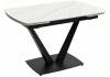 Стол Woodville Alarti 493187 matt white marble sintered stone/black 120(180)x80x76
