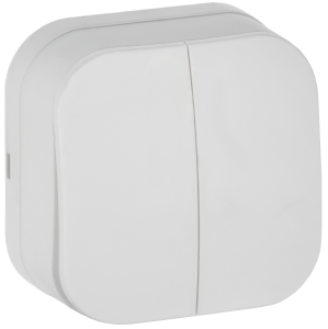 Выключатель 2-клавишный IEK Glory EVH20-K01M-10 белый матовый