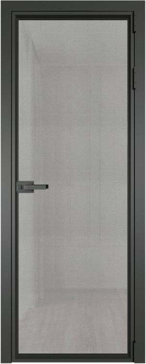 Межкомнатная дверь Profil Doors 1 AV цвет профиля Серая ночь, стекло безопасное 6 мм рэте 800x2000