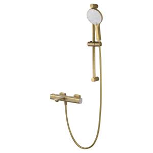 Смеситель для ванны Wonzon & Woghand WW-C2011-A-BG термостатический, с душевым гарнитуром, брашированное золото