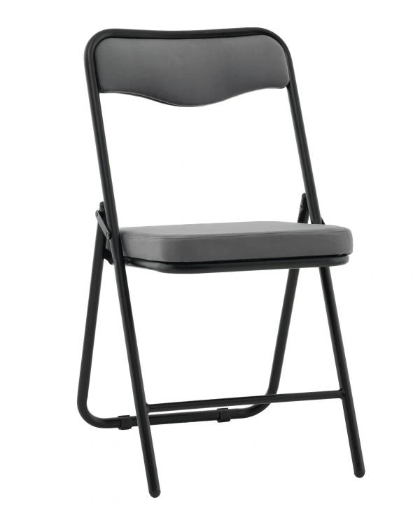 Стул складной Stool Group Джонни fb-jonny-vl-32 темно-серый, каркас черный матовый, велюр