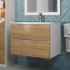 Тумба с раковиной Uperwood Barsa подвесная, белая, дуб сонома, 70 см фото 3