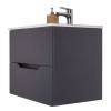 Тумба с раковиной Orange Line Li-60Tug+Ra подвесная, графит матовый фото 3