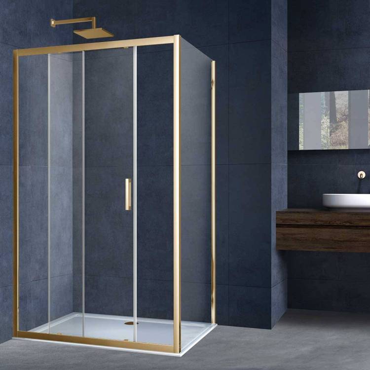 Душевой уголок Vincea Alpha VSR-3AL9012CLG 1200x900, профиль брашированное золото, стекло прозрачное