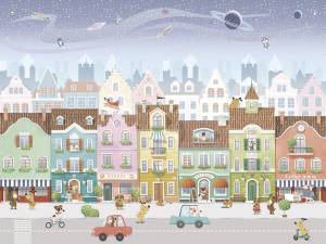 Фреска Ortograf Little friends 34351 Маленькая улица 3 Флорентина Суперфасад FFSO