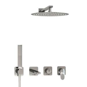 Душевой комплект Wasserkraft Weida A3151.269.270.090.116.271.087.103 с верхней душевой насадкой, хром, встраиваемый, с лейкой