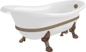 Ванна из искусственного камня Migliore Bella 26989 170x80 белая, бронза