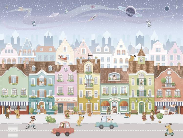Фреска Ortograf Little friends 34351 Маленькая улица 3 Флорентина Суперфасад FFSO