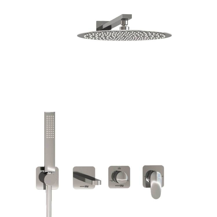 Душевой комплект Wasserkraft Weida A3151.269.270.090.116.271.087.103 с верхней душевой насадкой, хром, встраиваемый, с лейкой