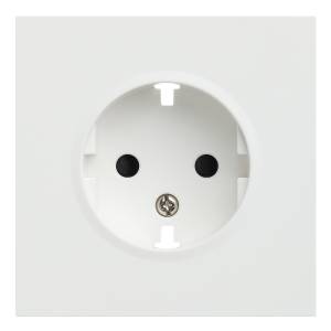 Лицевая панель для розетки 2к+з Rikett 35632 MW белый сатин