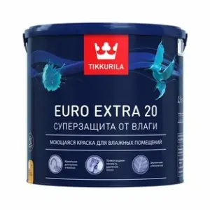 TIKKURILA EURO EXTRA 20 краска моющаяся для влажных помещений, база A (9л)