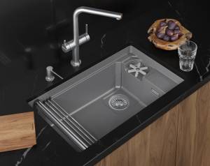 Мойка кухонная Granula Kitchen Space Rinzer 7309RU алюминиум, 73x45