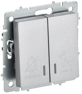 Выключатель 2-клавишный IEK Brite BR-V20-2-10-K47 алюминий