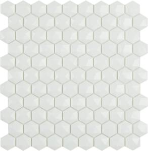 Мозаика Vidrepur Hex Nordic № 910 D Белый (на сетке) 30.7x31.7