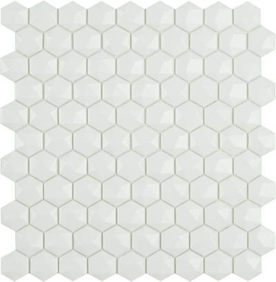 Мозаика Vidrepur Hex Nordic № 910 D Белый (на сетке) 30.7x31.7