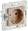 Розетка 1-местная с заземлением и шторками IEK Skandy SK-R14-16-K98 песочный