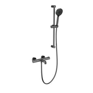 Смеситель для ванны Wonzon & Woghand WW-C2006-A-BGG термостатический, с душевым гарнитуром, темный графит