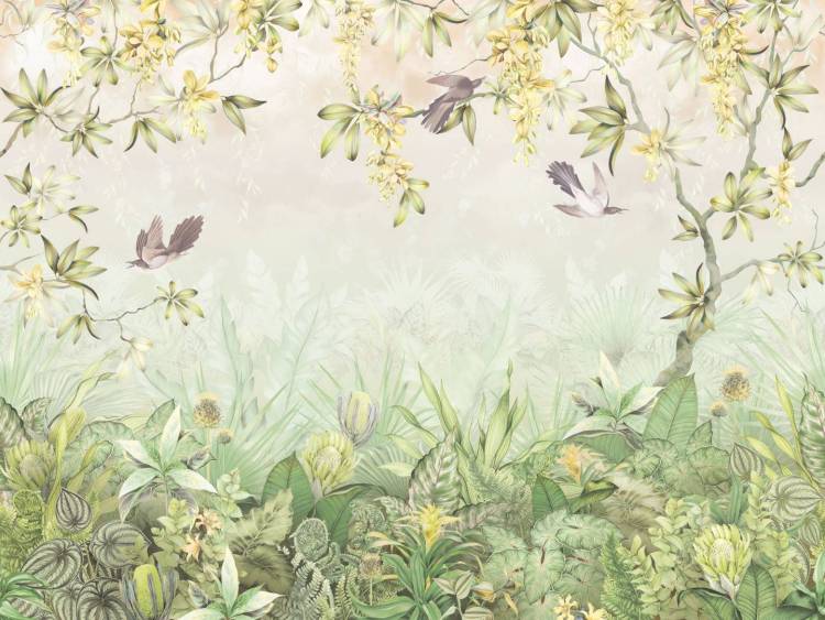 Бесшовные Eco обои Ortograf Aurora 34112 Inspiration green Холст ОЕ-Х