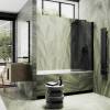 Шторка на ванну MaybahGlass MGV-619-6 поворотная, на монопетле, стекло графит матовый, профиль черный, 1400x700 фото 3
