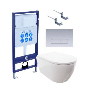 Комплект Aquatek Поларис SET AQUATEK ПОЛАРИС-014 4в1 кнопка хром матовый