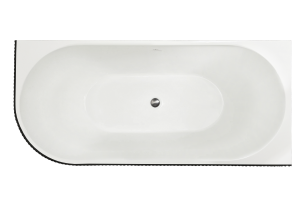 Акриловая ванна Royal Bath Nero RB710302BL-R-GR правая, белая, с черным бортом, 170x78