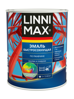 Грунт-эмаль быстросохнущая по ржавчине Linnimax шелковисто-матовая база 3 0.71 л