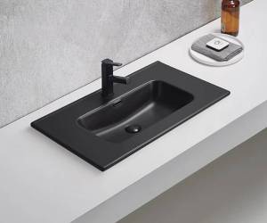 Раковина Gid Integrado Bm9080s 72209 черная матовая, 81x46.5x17