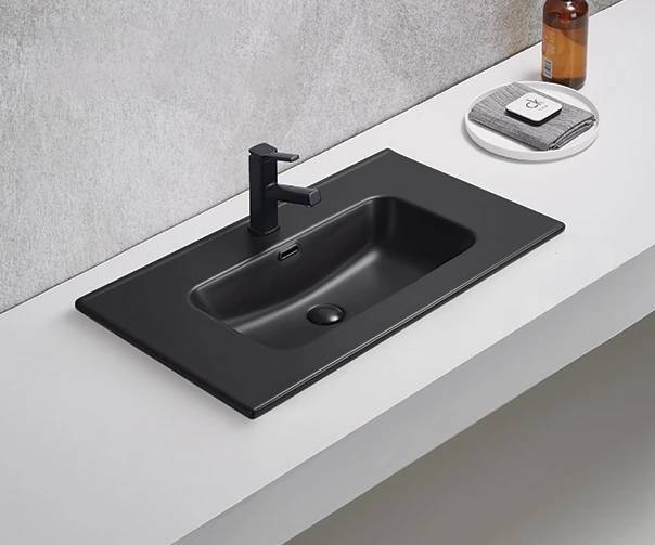 Раковина Gid Integrado Bm9080s 72209 черная матовая, 81x46.5x17