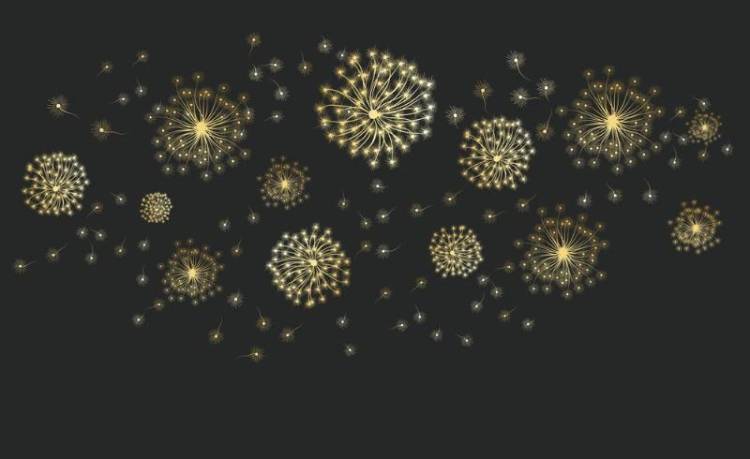 3D Фотообои Artegrafico «Летящие одуванчики на чёрном» PL-038 канвас