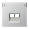 Накладка 2-ой наклонной телефонной/компьютерной розетки с полем для надписи Jung LS 990 алюминий AL2969-2NAUA