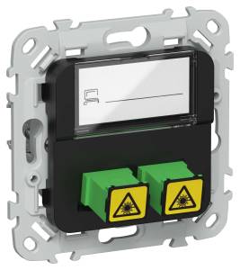 Розетка компьютерная оптоволоконная 2-местная IEK Flite FI-KO20-K02 черный