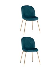 Набор из 2 стульев Stool Group Beetle 8329 VELVET BLUE X2 маренго