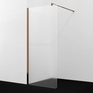 Душевая перегородка Wasserkraft Rur 30W44RG-MG профиль глянцевое розовое золото, стекло матовое, 100x120x200